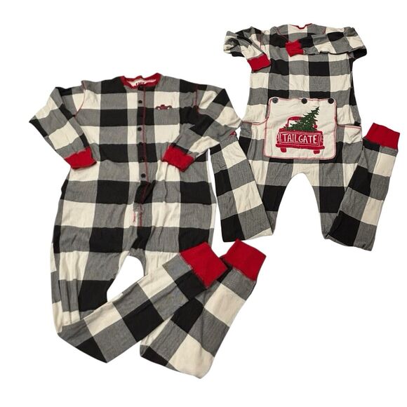 Lazy One Tailgate Buffalo Plaid One Piece Pajamas Unisex Size L NEW - Picture 1 of 9